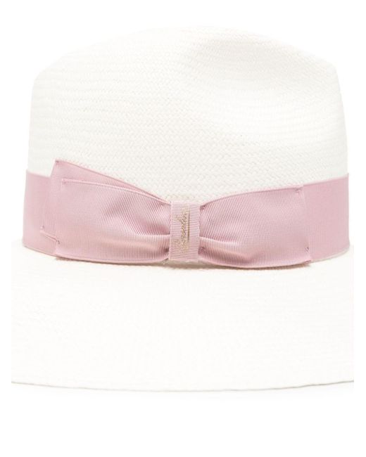 Borsalino Pink Sophie Straw Panama Hat