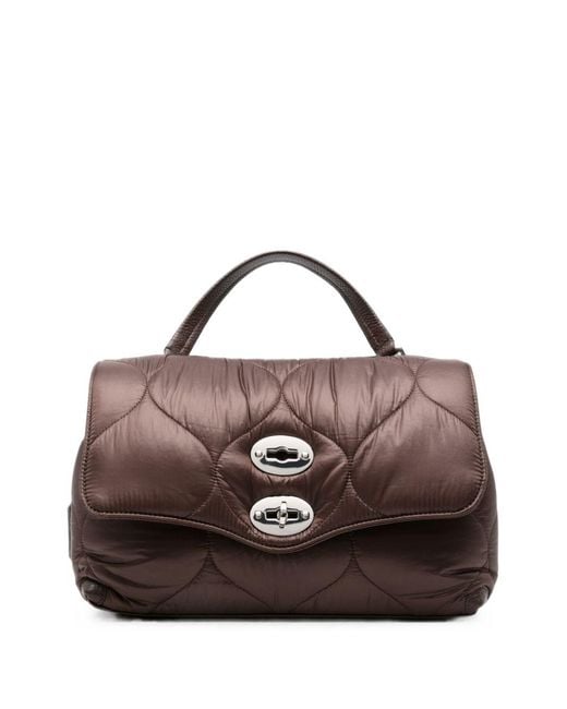 Zanellato Brown Postina Lunaria Small Leather Handbag