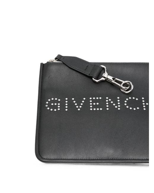 Givenchy Black Logo Leather Pouch for men