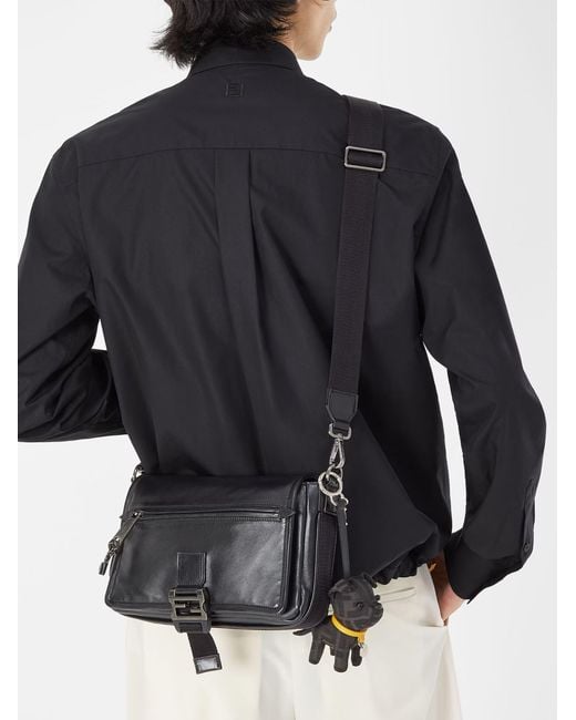 Fendi Black Flux Messenger Bag for men