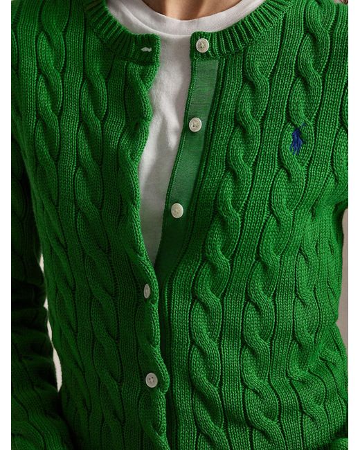 Polo Ralph Lauren Green Cardigan With Logo