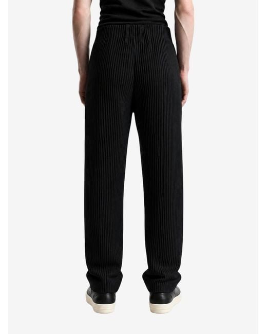 Homme Plissé Issey Miyake Black Pleated Trousers for men