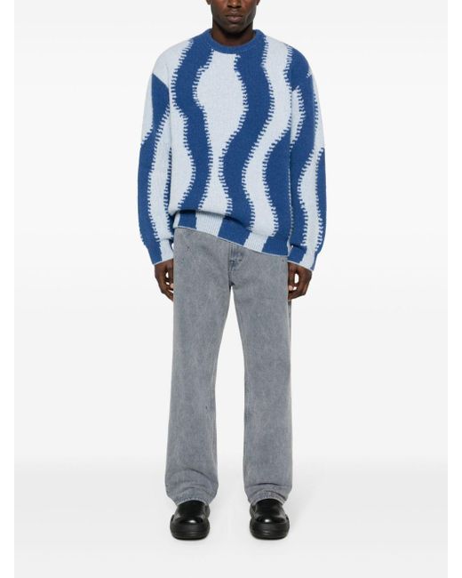 Loewe Blue Wool Sweater for men