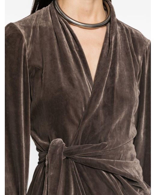 Rick Owens Brown Draped Maxi Dress