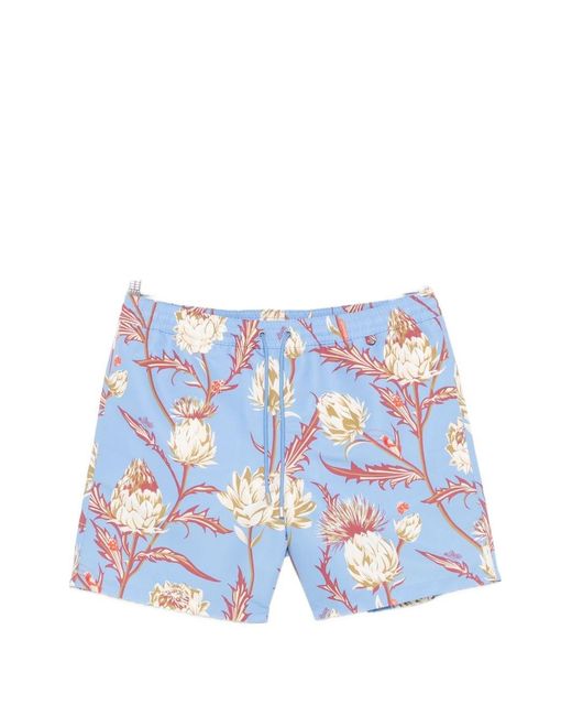 Loewe Blue Printed Swim Shorts for men