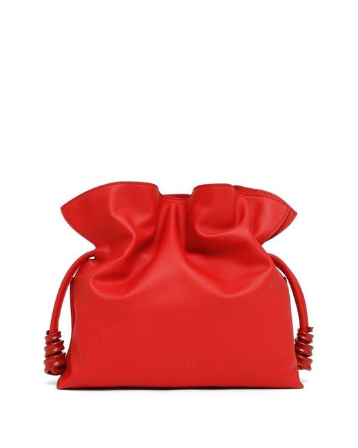 Loewe Red Flamenco Medium Leather Clutch