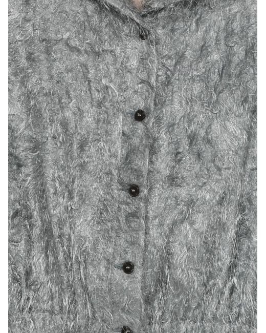 Alysi Gray Fringed Blouson Jacket