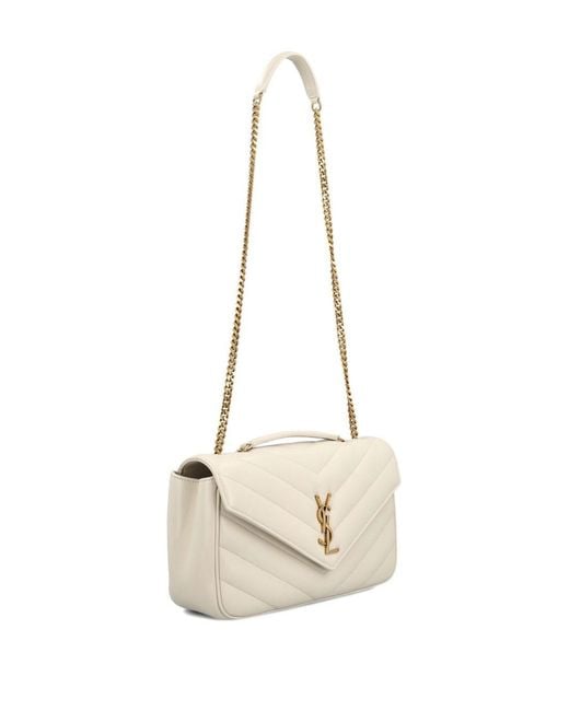 Saint Laurent Natural Medium Loulou Cream Soft Bag