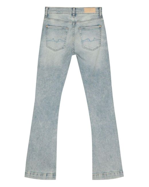 7 For All Mankind Blue Bootcut Tailorless Denim Jeans