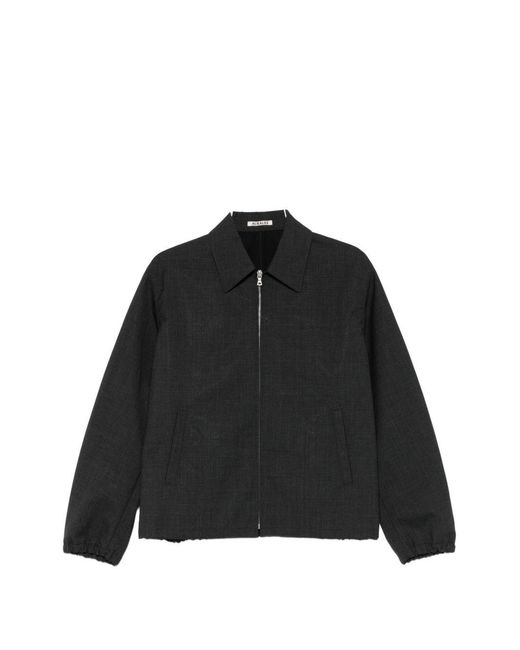 Auralee Black Nylon Zipped Jacket for men