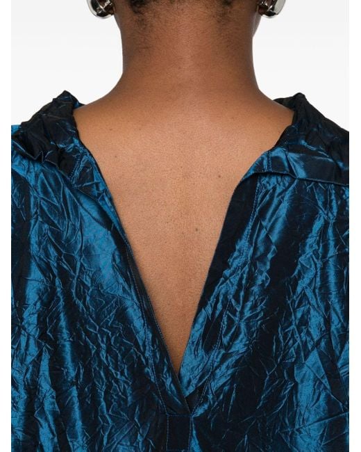 Daniela Gregis Blue Silk Short Dress