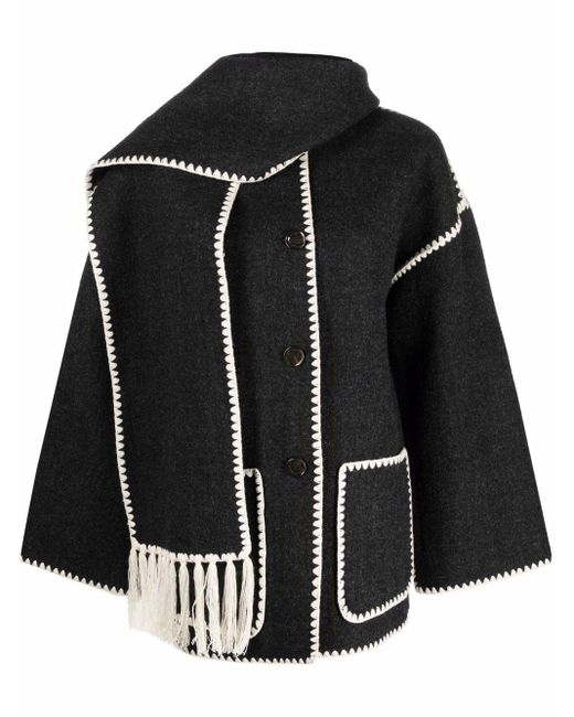 Totême  Black Wool Scarf Jacket