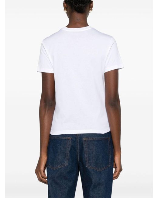 Gucci White Rhinestoned-logo Cotton T-shirt