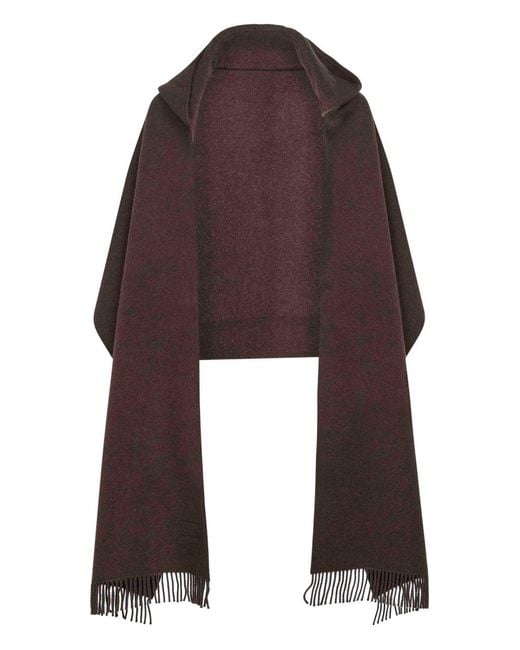 Brunello Cucinelli Brown Cashmere Hooded Scarf