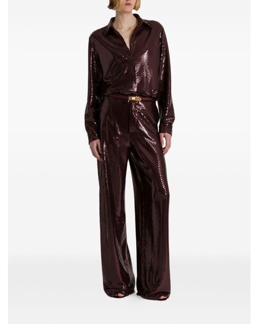 Alberta Ferretti Purple Sequined Shirt