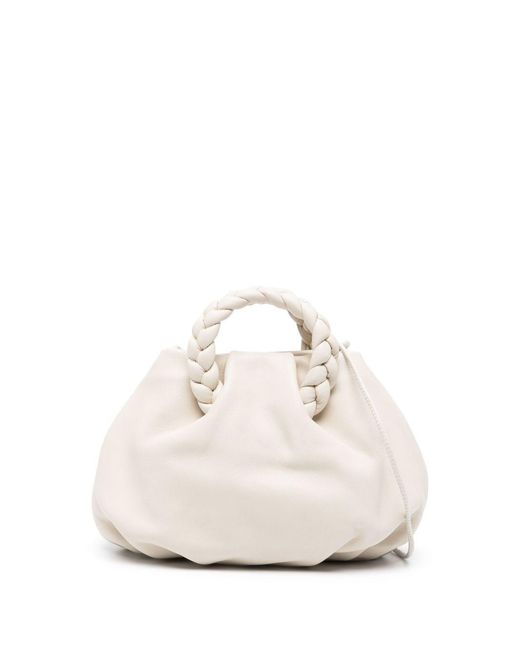 Hereu White Bombon Leather Handbag