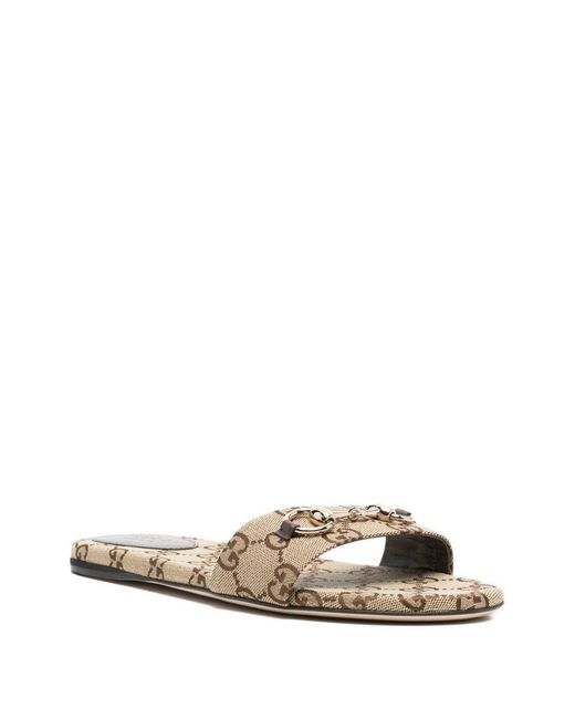 Gucci Natural Horsebit Sliders