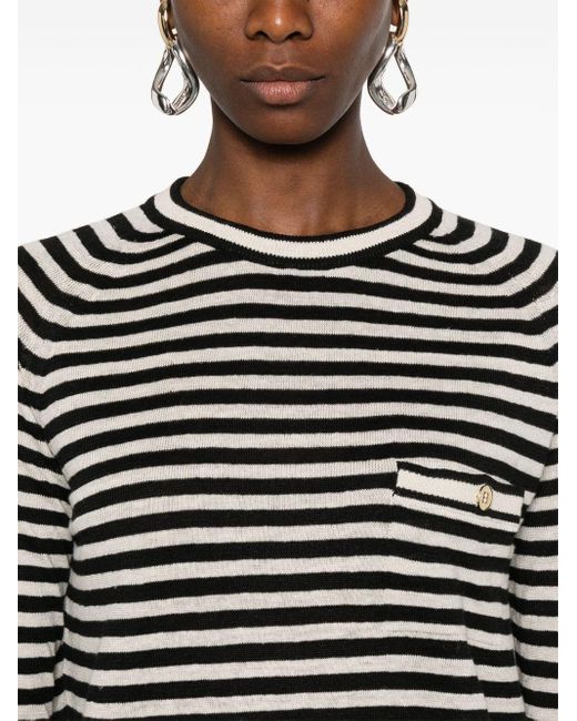 Max Mara White Linen Striped Sweater
