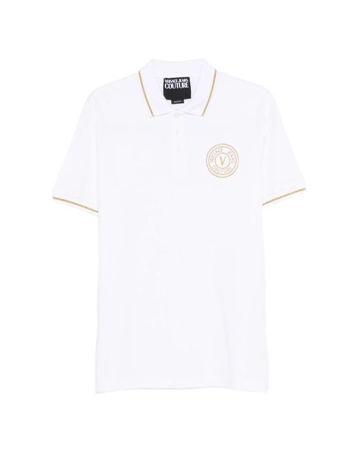 Versace Jeans Couture White Cotton Polo Shirt for men