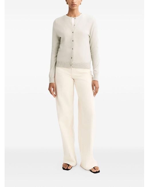 Soft Goat White Cashmere Cardigan