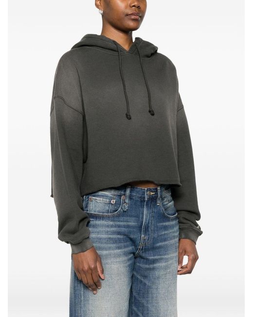 Golden Goose Deluxe Brand Black Cotton Cropped Hoodie