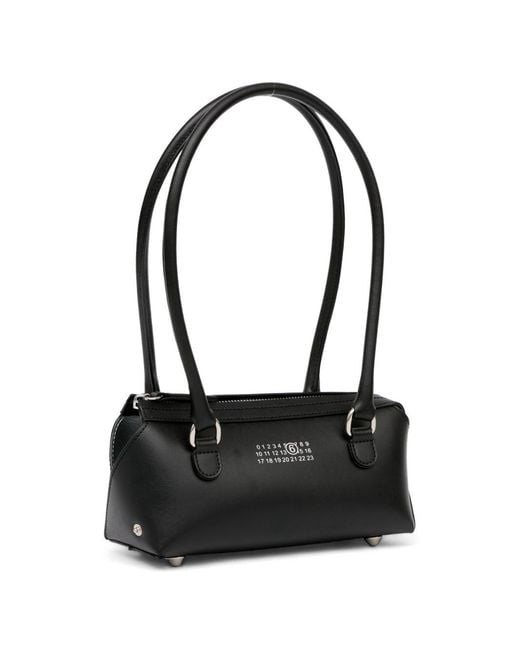 MM6 by Maison Margiela Black Japanese Mini Leather Shoulder Bag