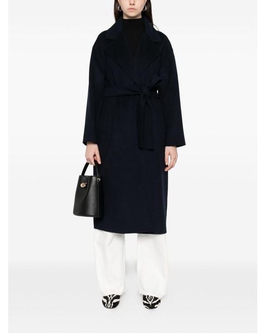 Max Mara Blue Wool Long Coat