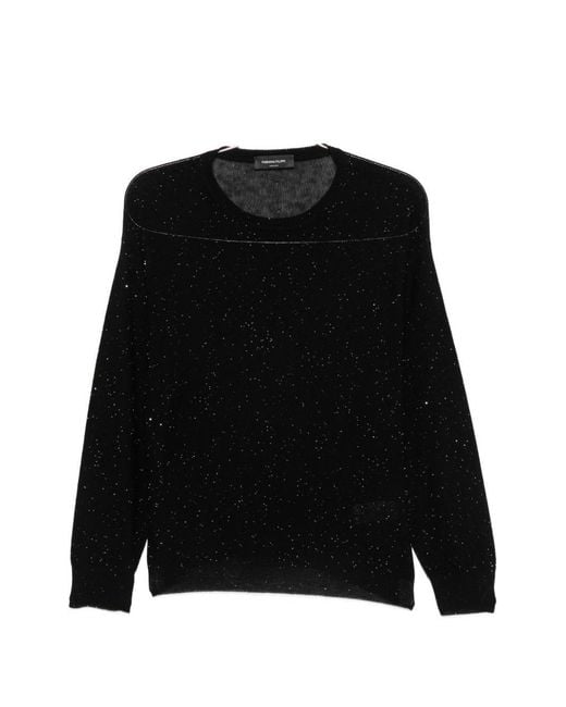 Fabiana Filippi Black Wool Crewneck Sweater