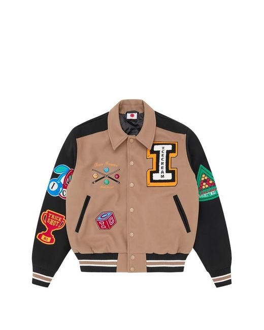 ICECREAM Gray Patch Bomber Jacket for men