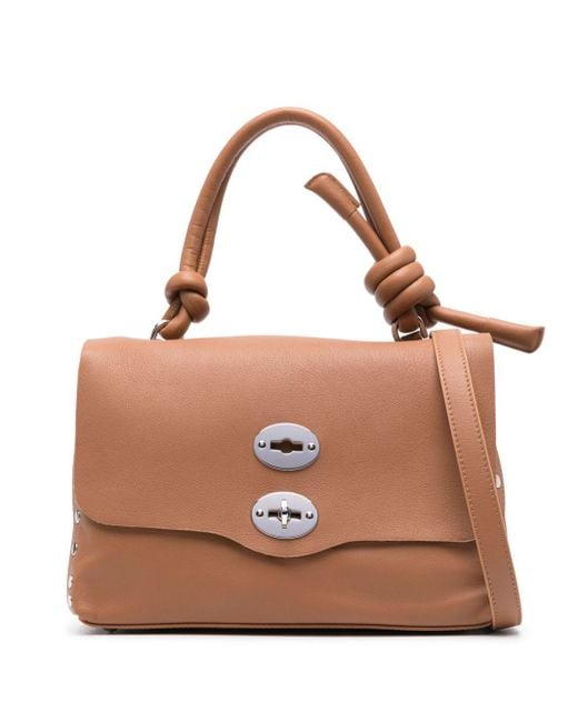 Borsa tote Postina Piuma Knot piccola di Zanellato in Brown