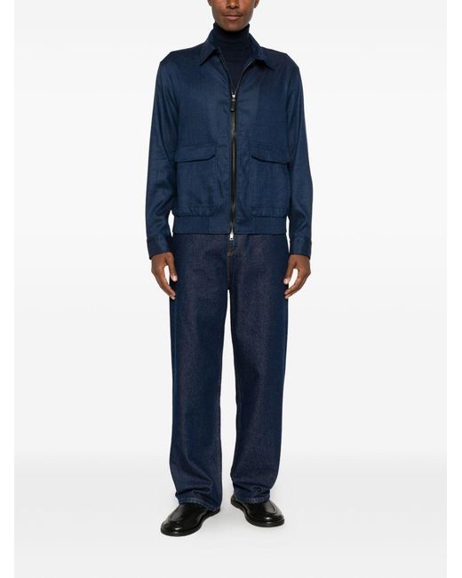 Brioni Blue Cashmere And Silk Turtleneck Sweater for men