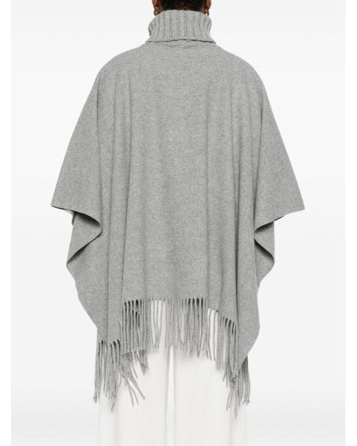 Fabiana Filippi Gray Wool Poncho
