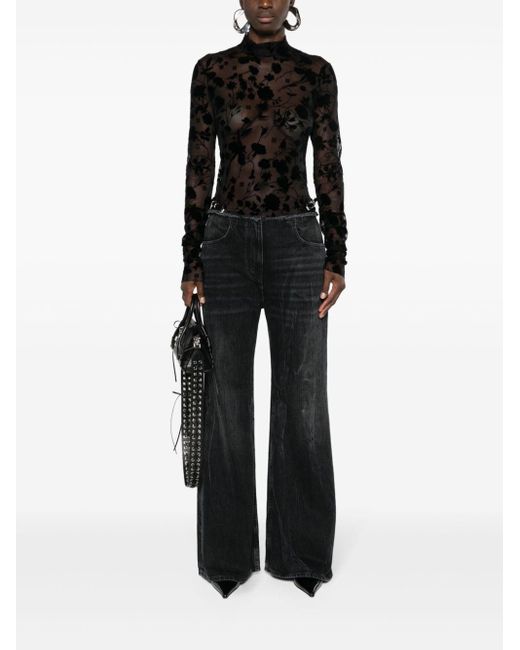 Givenchy Black Voyou Low-Rise Flared Jeans