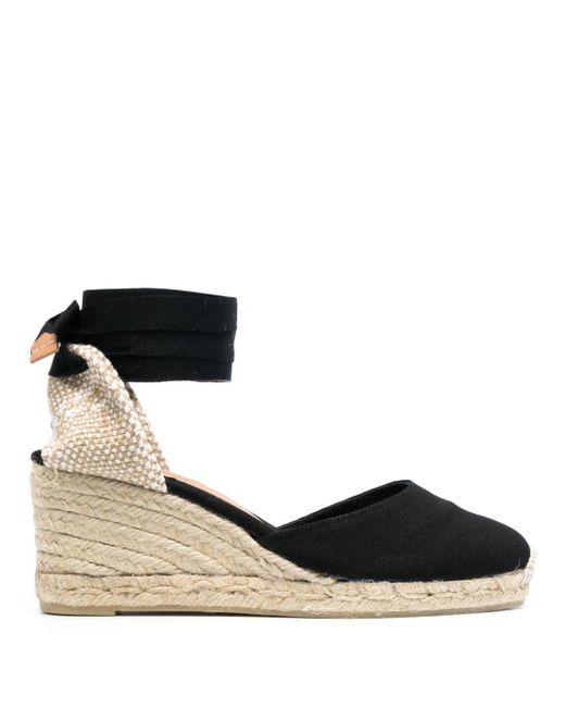 Castaner Black Carina Canvas Espadrilles Sandal