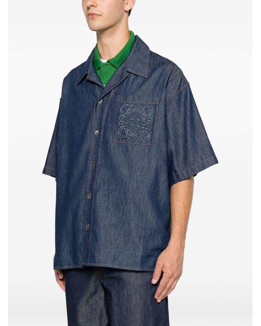 Loewe Blue Anagram Denim Shirt for men