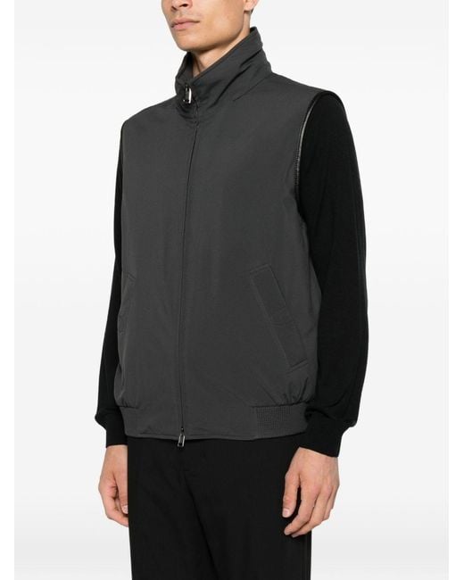 Brioni Black Nylon Down Vest for men