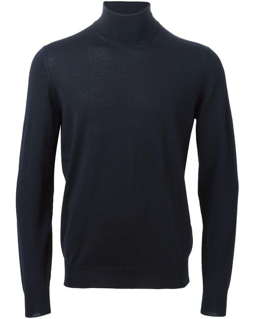 Drumohr Blue Turtle-Neck Sweater for men