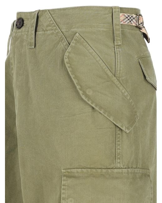 Burberry Green Cotton Cargo Pants for men