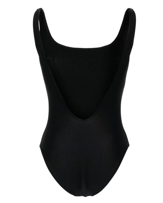 Moschino Black One-Piece Swimsuit With Embroidery