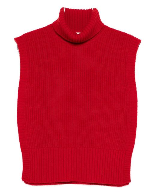 DAVANTINO Red Wool Turtle-Neck Sweater