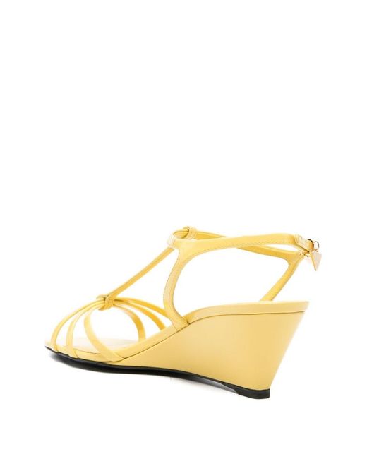 Prada Natural Leather Heel Sandals
