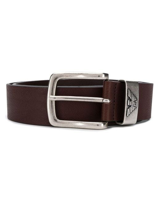 Emporio Armani Brown Emporio Leather Belt for men