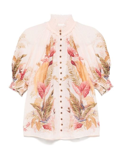 Zimmermann Pink Ascension Printed Blouse
