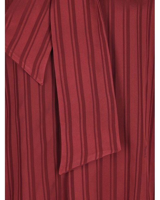 Saint Laurent Red Striped Silk Shirt