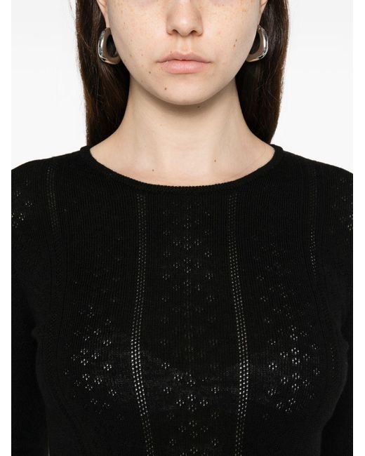 Herskind Black Wool Crewneck Sweater