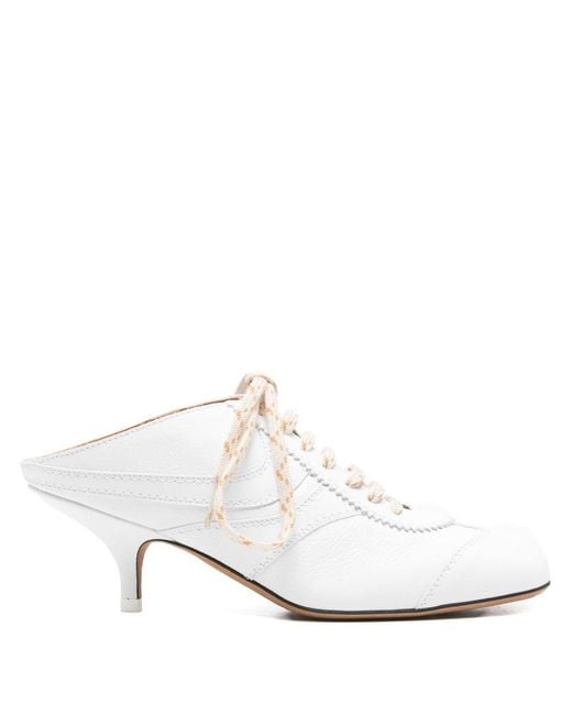 Dries Van Noten White Leather Heel Sneakers