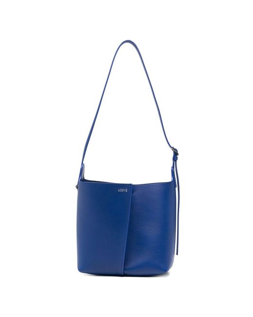 Loewe Blue Bilbao Medium Leather Bucket Bag