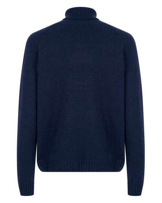 John Smedley Blue Faisal Turtleneck for men