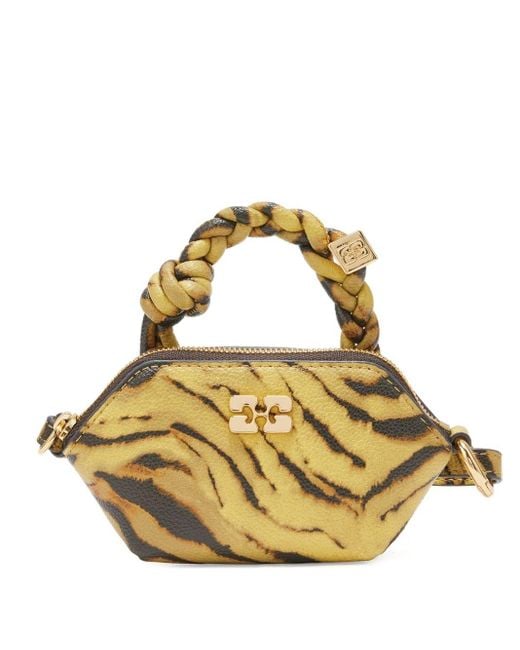 Ganni Metallic Recycled Leather Nano Handbag