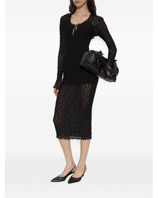 Isabel Marant Black Belsane Guipure Lace Dress